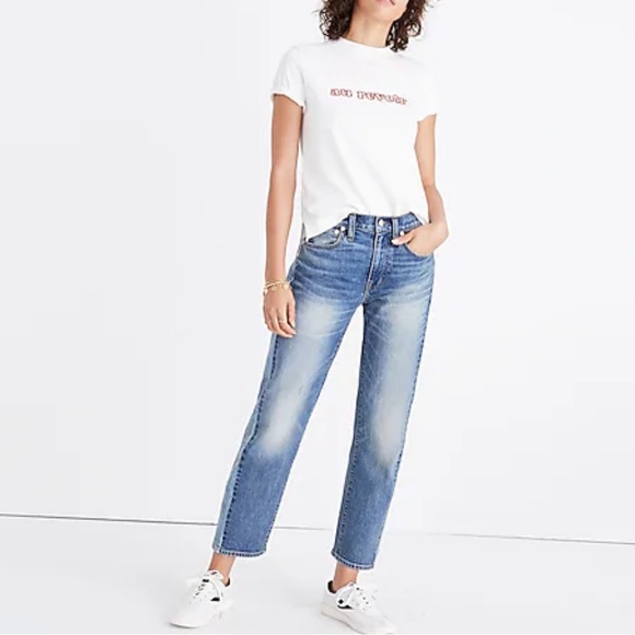 Madewell Cruiser Straight Crop Jeans: Pierced Edition - Picture 1 of 4